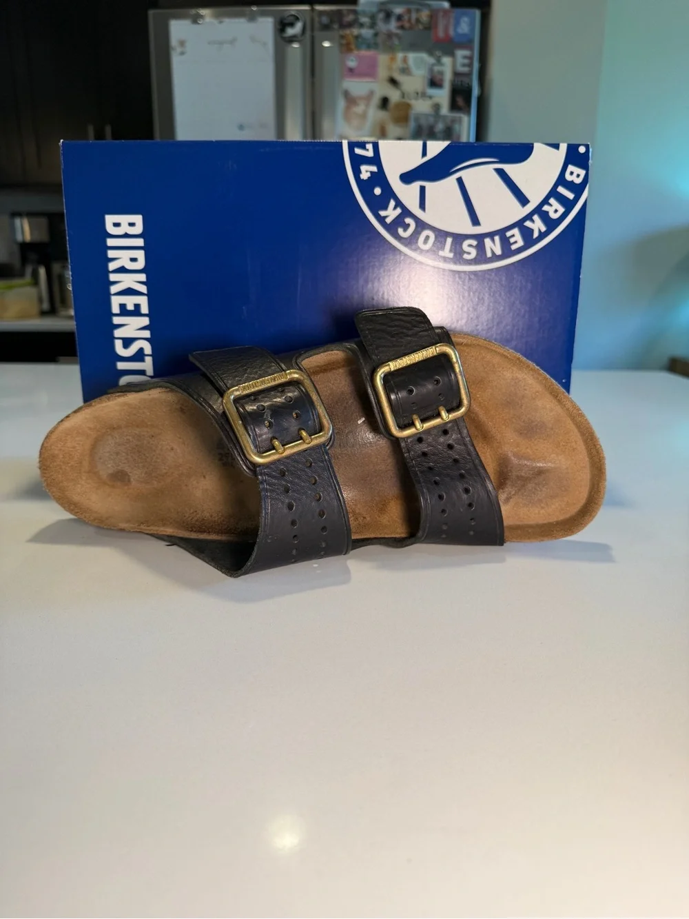 BIRKENSTOCK - Arizona Bold Gap Sandals in Black and Gold - Men’s Size EU 45